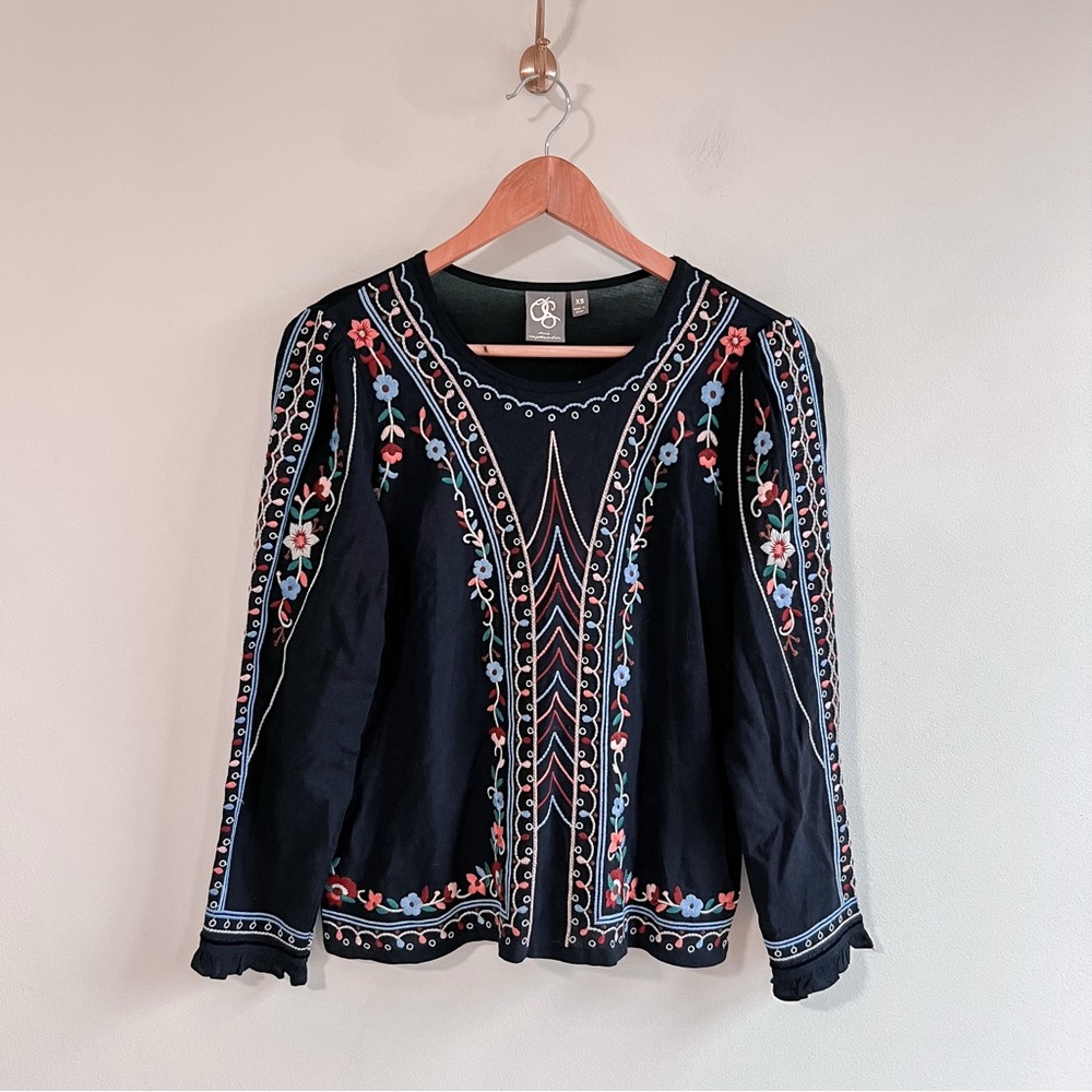 Anthropologie One September Embroidered Top